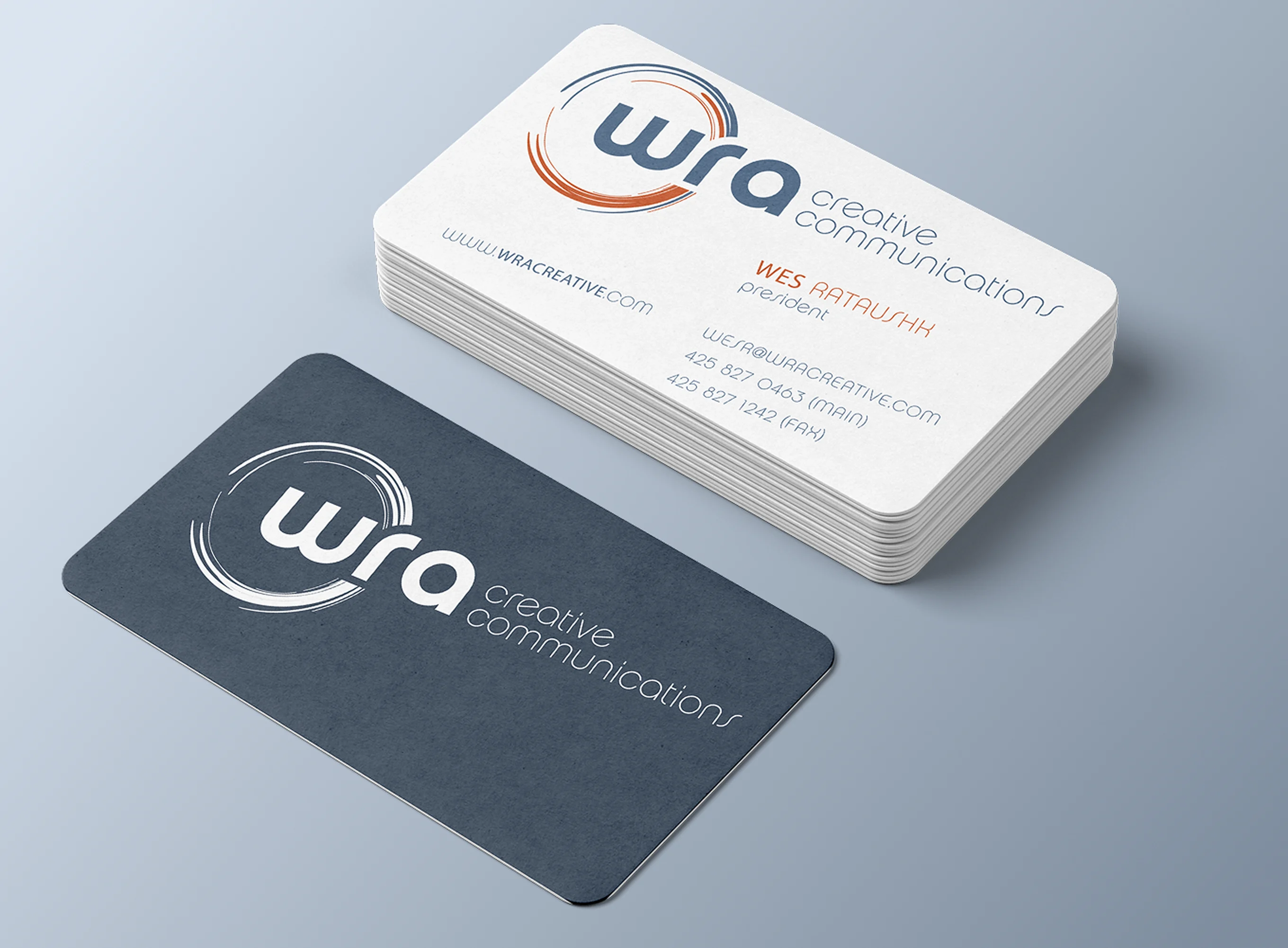 WRA Creative Communications business card design
